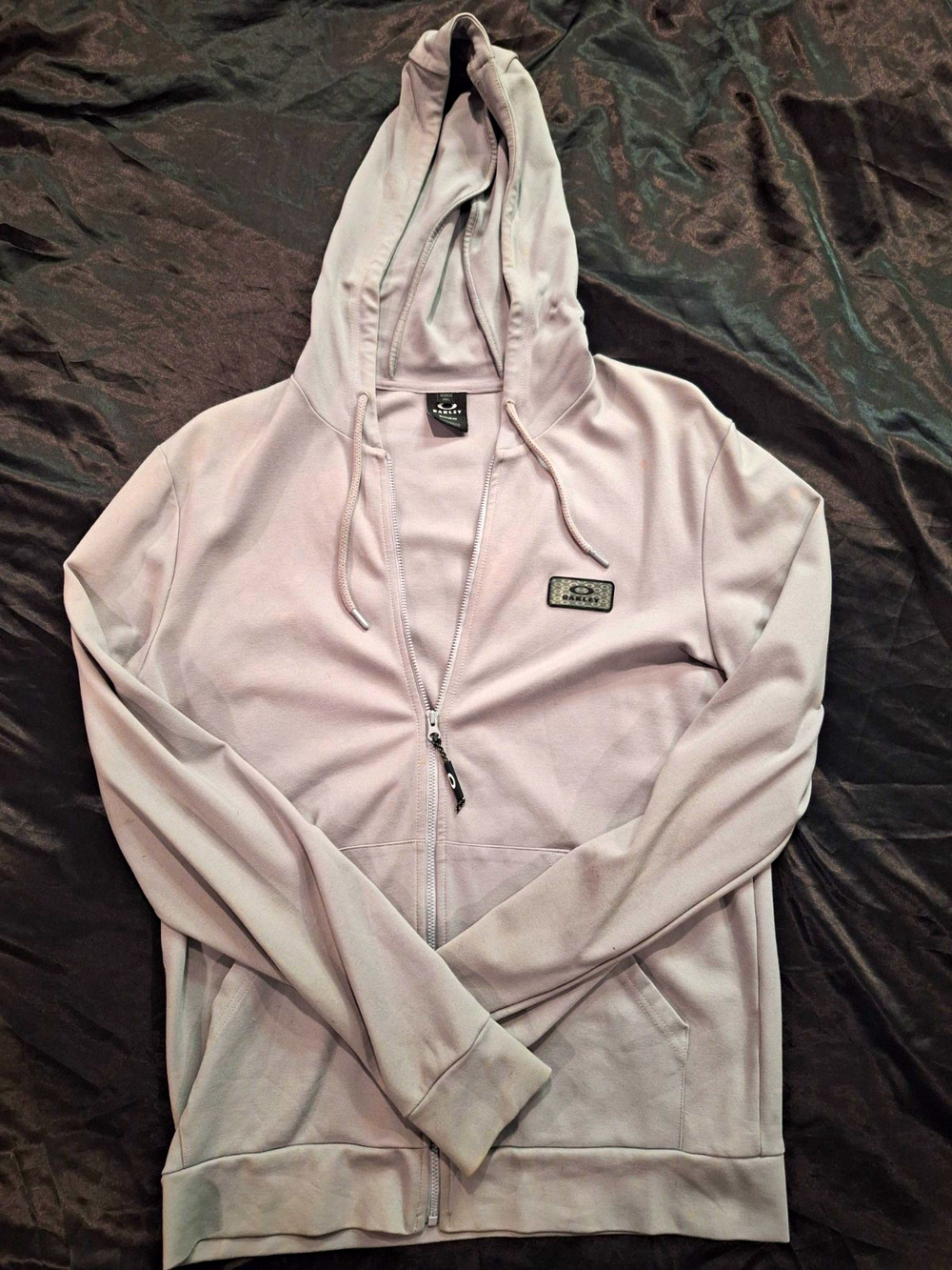 Oakley Men’s Gray Full Zip Hooded Hoodie w/ Pockets Regular Fit Size M